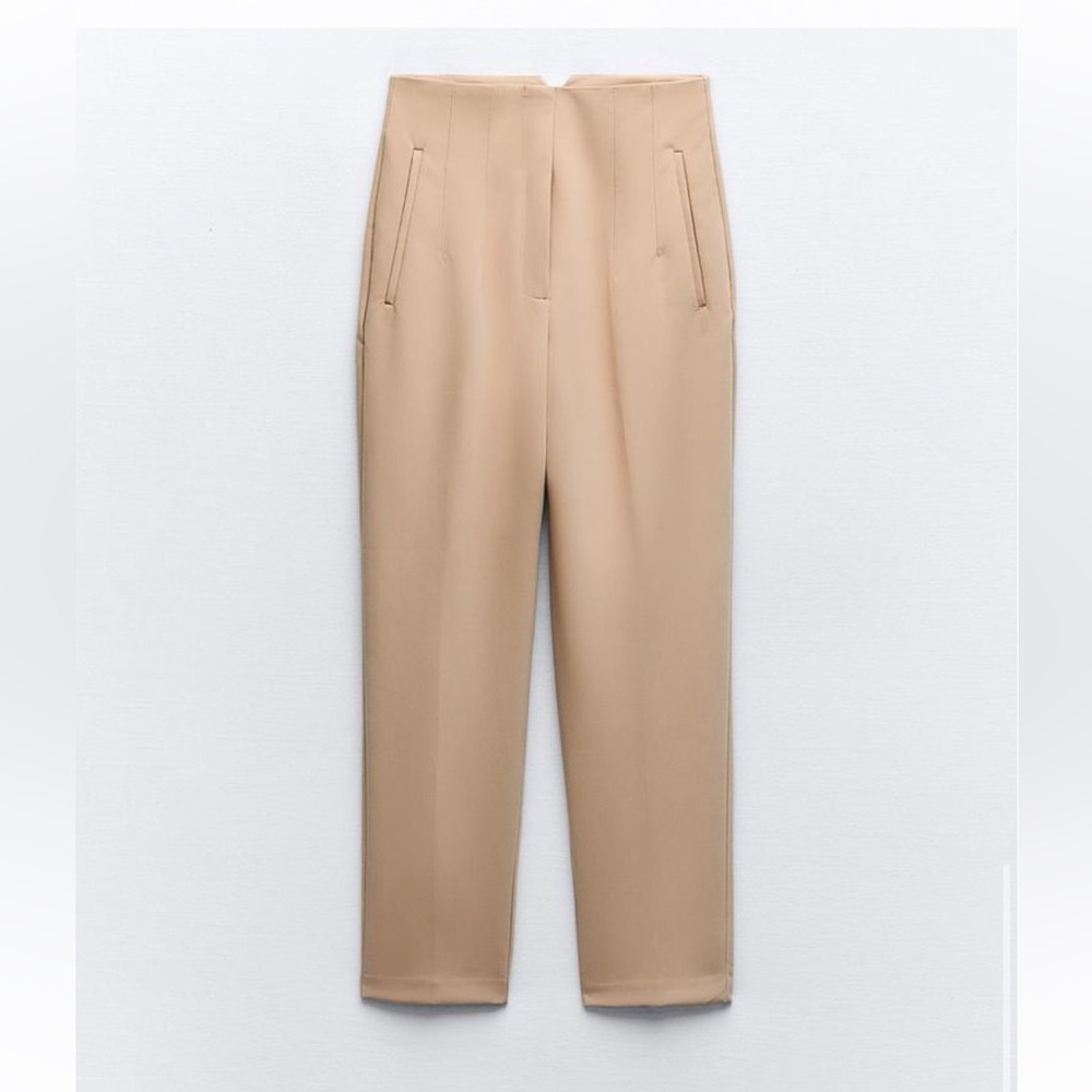 Zara taupe brown dress pants with a high waist size XS